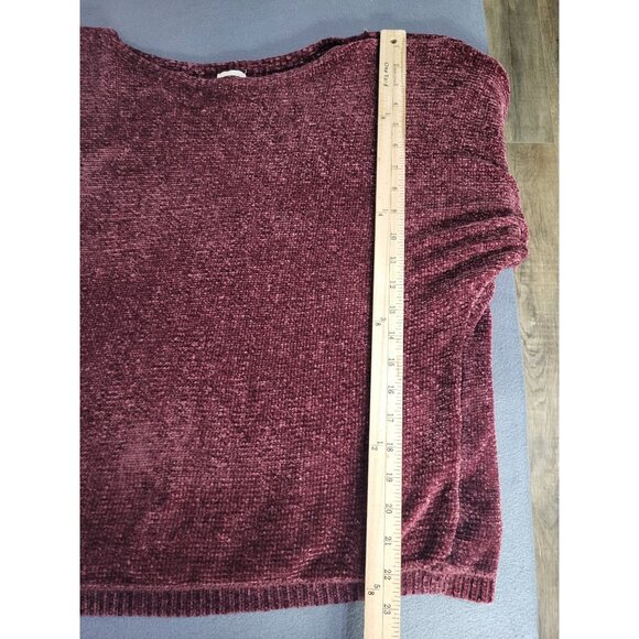 A NEW DAY Women's LG Chenille Burgundy Wine Boat Neck Pullover Sweater Holiday - Picture 6 of 8